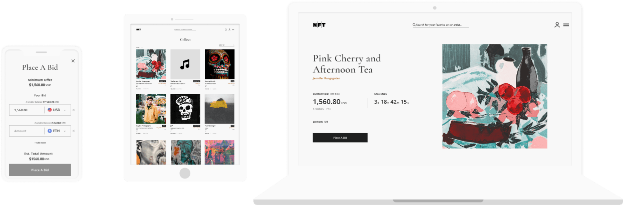 NFT platform on multiple devices