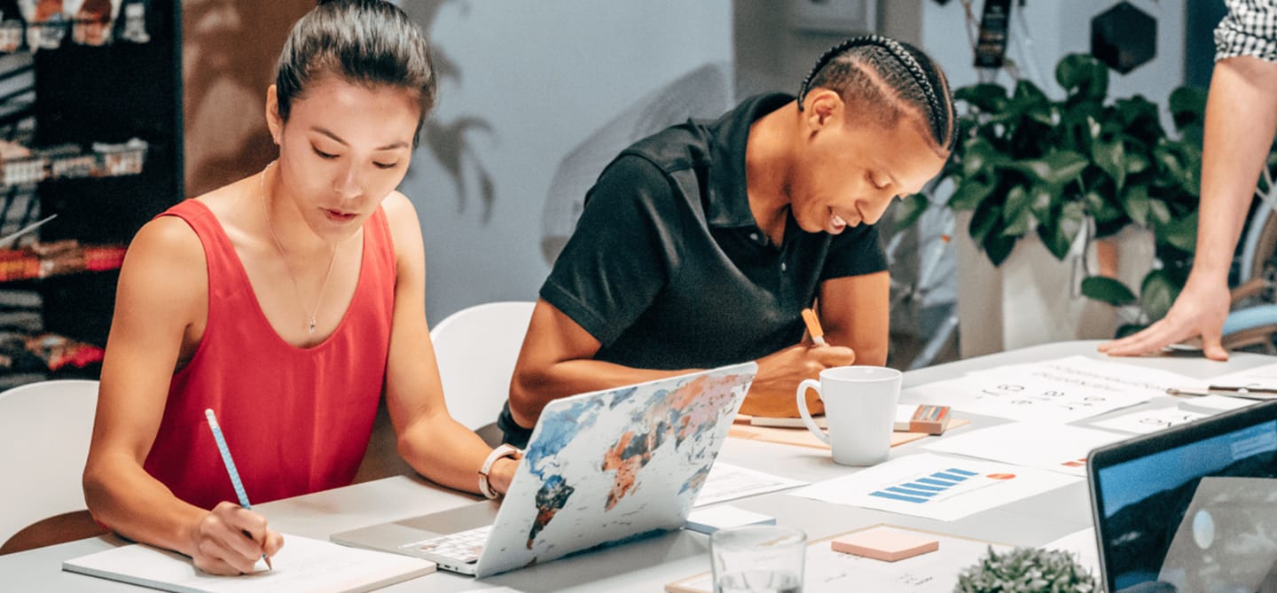 two people working in an office